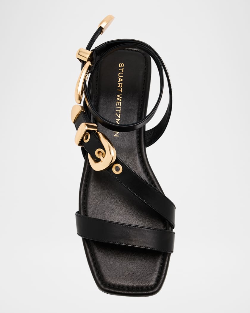 Maven Leather Buckle Flat Sandals