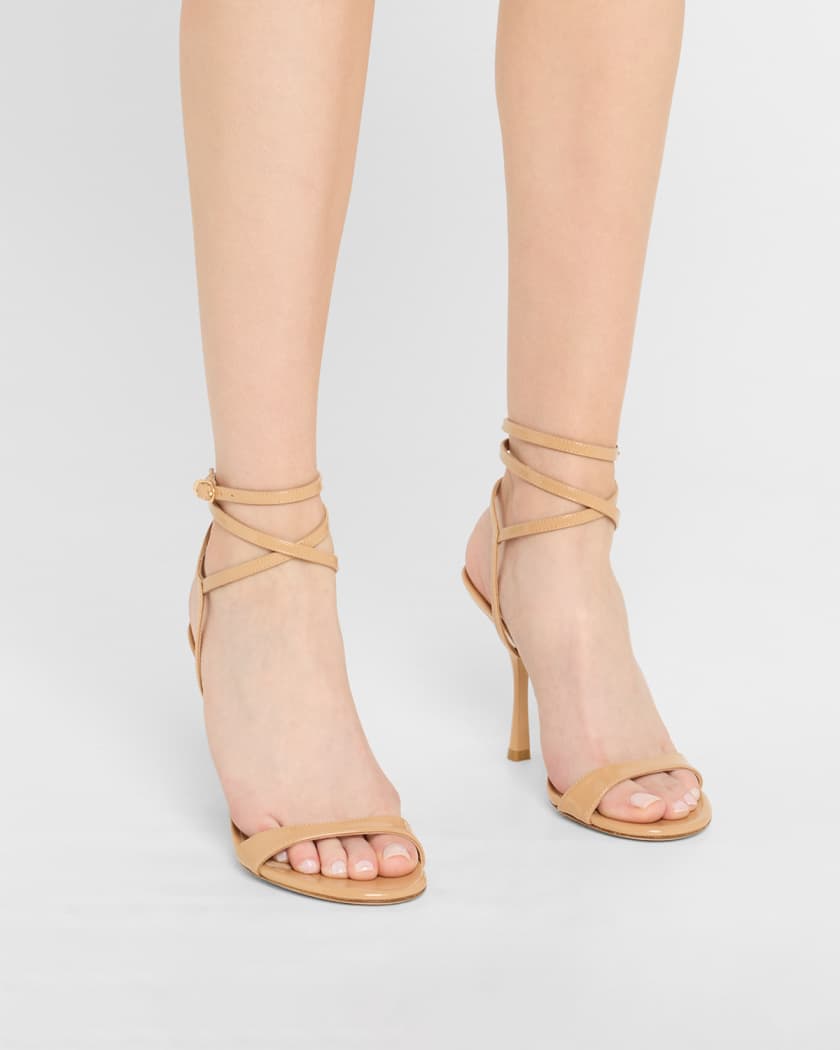 Nudist Patent Ankle-Strap Sandals