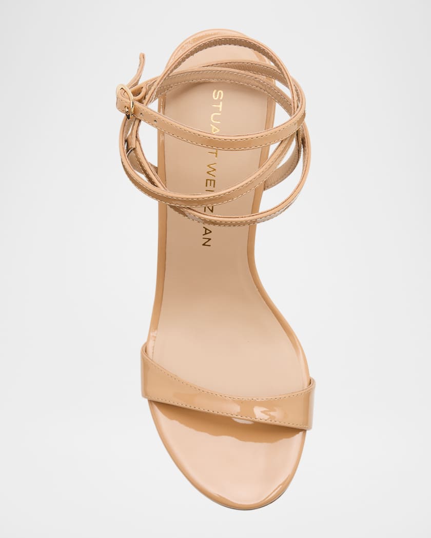 Nudist Patent Ankle-Strap Sandals