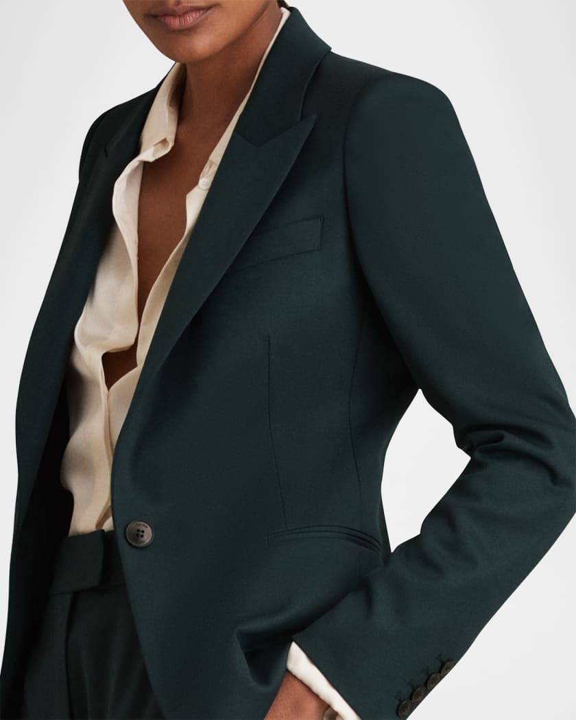 【海外限定】REISSブレザー☆Jade Wool-Blend Single-Breasted S Reiss Wool Blend Single Breasted Suit Blazer in Teal | REISS