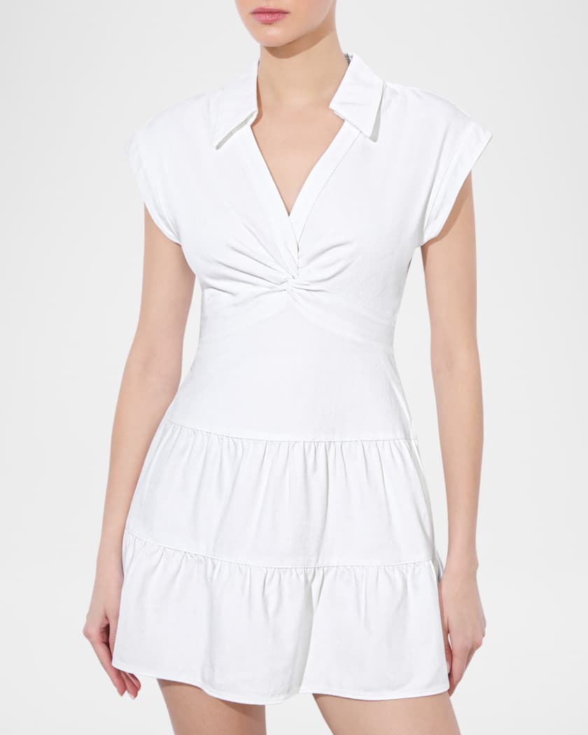 Mila Deep V Twist-Front Mini Dress