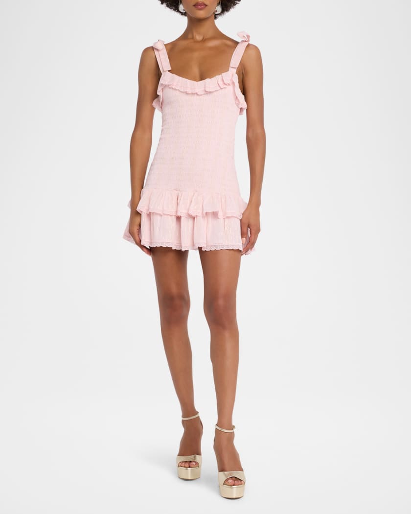 Sherina Cotton Smocked Mini Dress