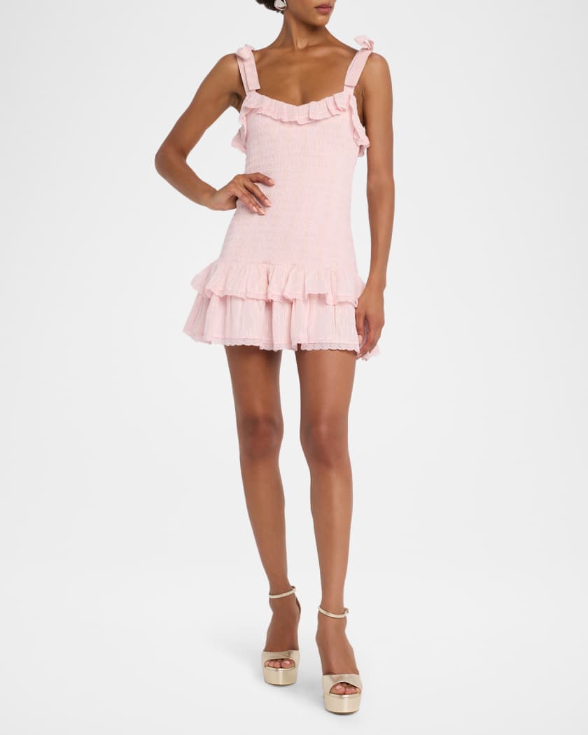 Sherina Cotton Smocked Mini Dress