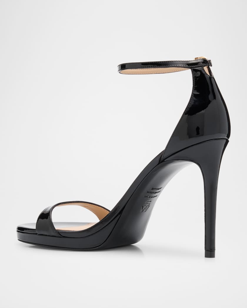 Nudist Patent Leather Stiletto Platform Sandals