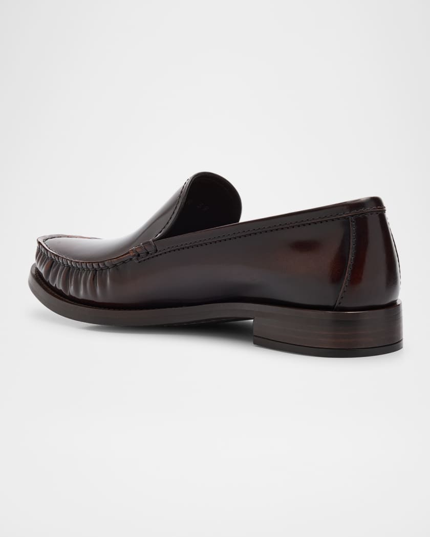 Brushed Leather Loafers