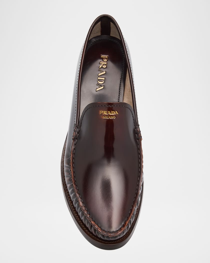 Brushed Leather Loafers