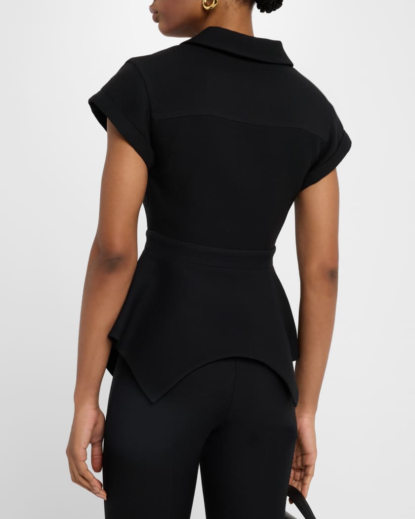 Ana Short-Sleeve Cutout Peplum Top
