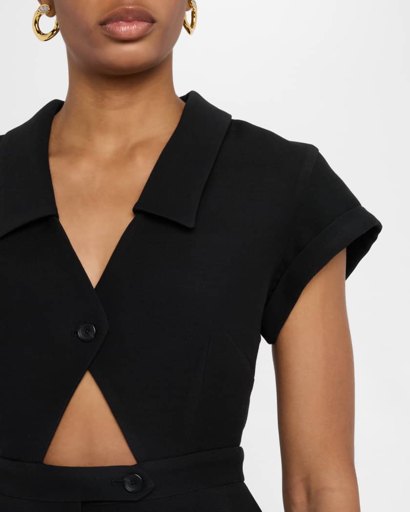 Ana Short-Sleeve Cutout Peplum Top