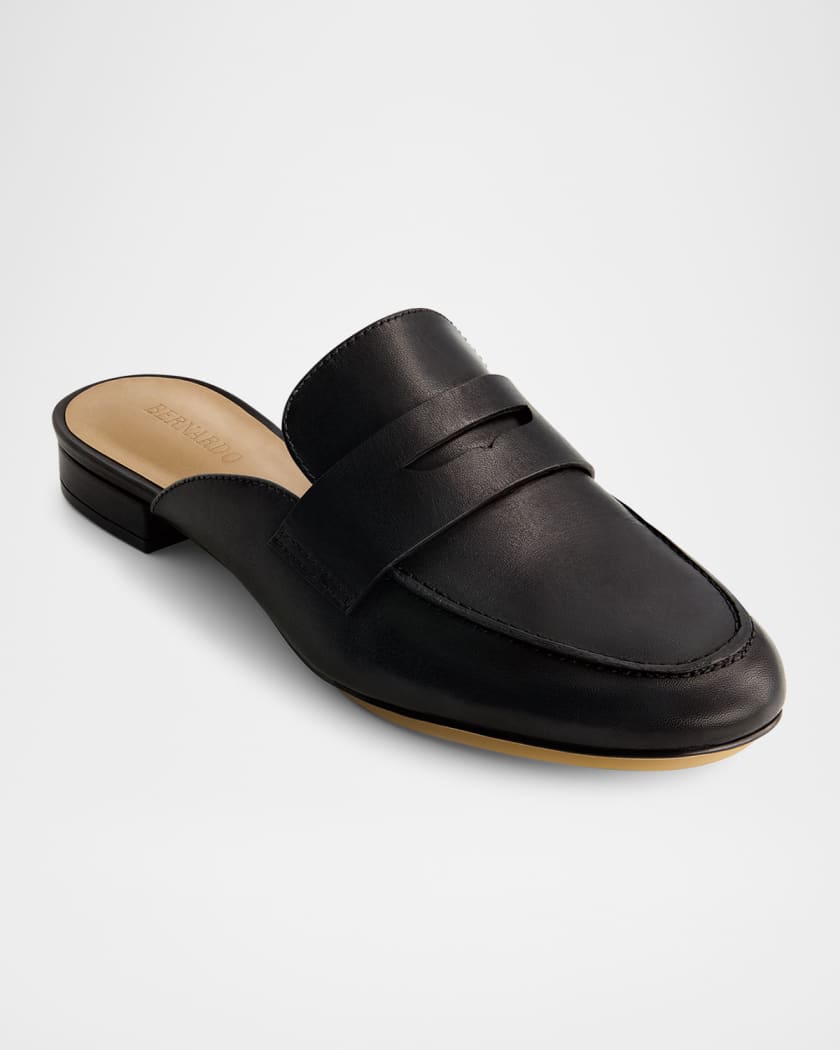 Leather Penny Loafer Mules