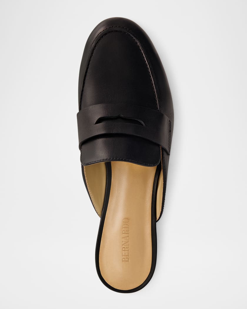 Leather Penny Loafer Mules