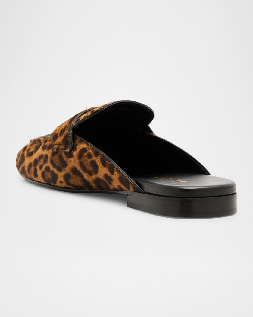 【大人エレガンス】PRADA レザー バレエシューズ アニマル Prada Leopard-Print Pony Hair Mule Loafers | Neiman Marcus