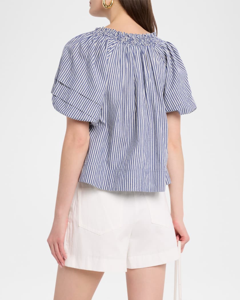 Caminitas Striped Puff-Sleeve Top