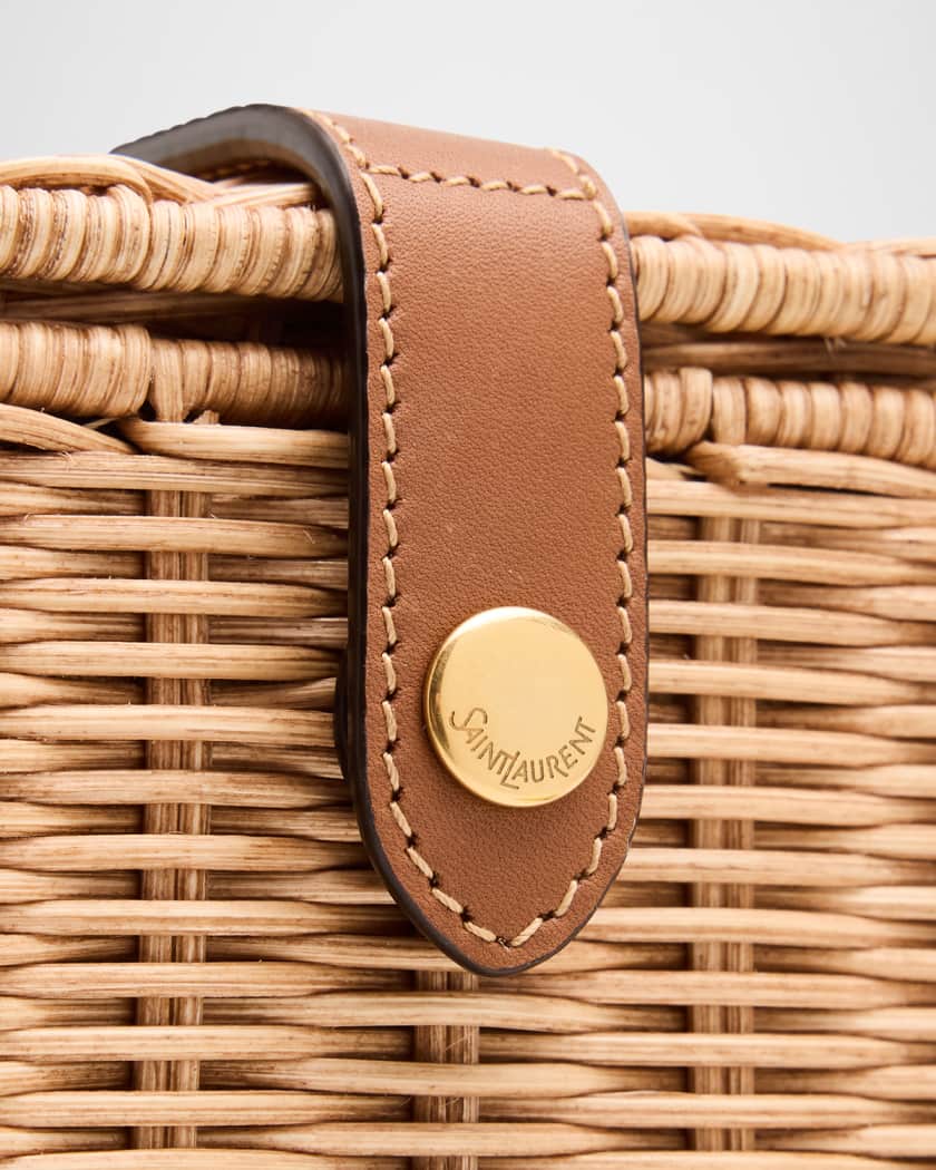 Vanity Crossbody Bag in Wicker and Leather