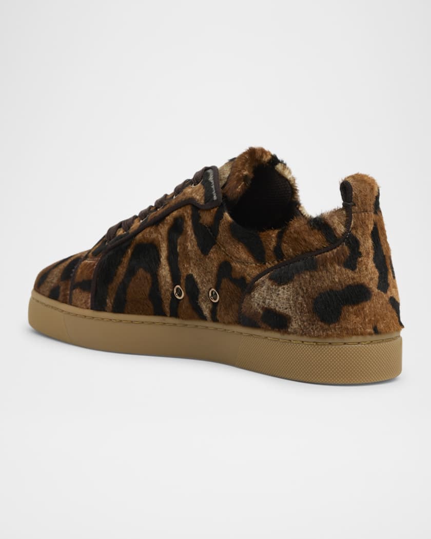 Men's Louis Junior Leopard-Effect Low-Top Sneakers