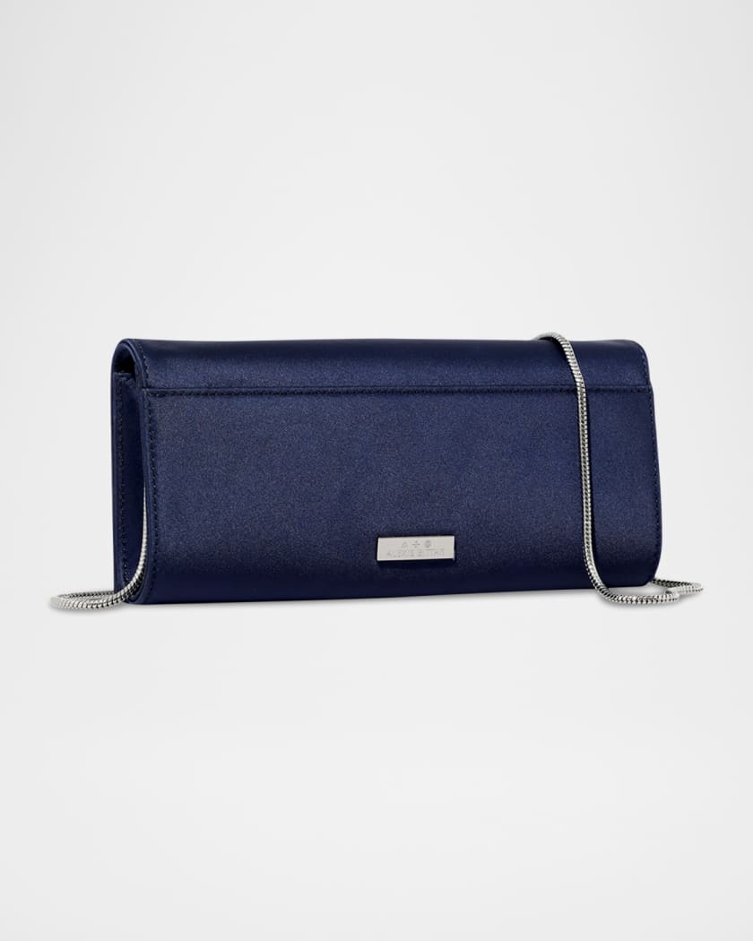 Crystal Curve Recycled Satin Clutch Bag