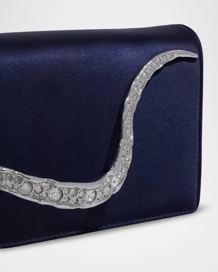 Crystal Curve Recycled Satin Clutch Bag