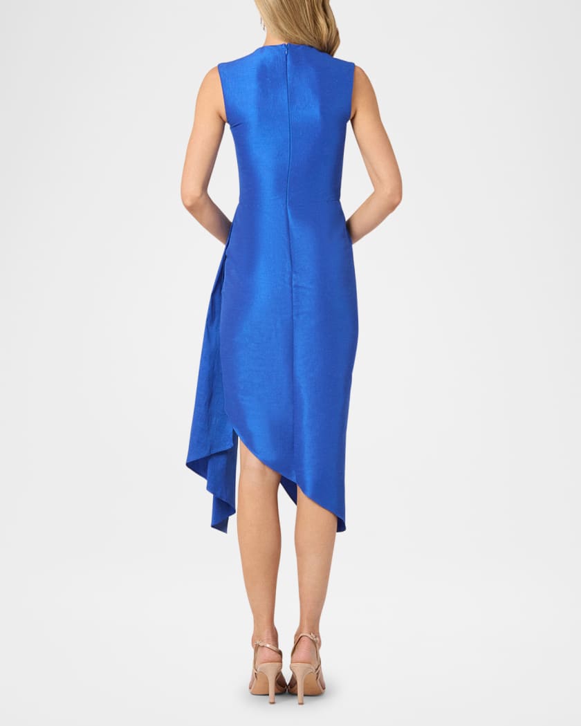 Colony Sleeveless Draped High-Low Midi Dress