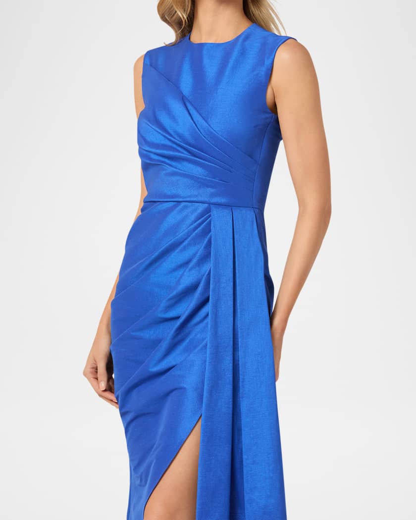 Colony Sleeveless Draped High-Low Midi Dress