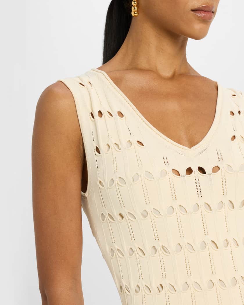 【Zimmermann】Rhiannon pointelle cotton minidress Zimmermann Rhiannon Sleeveless Pointelle Mini Dress | Neiman