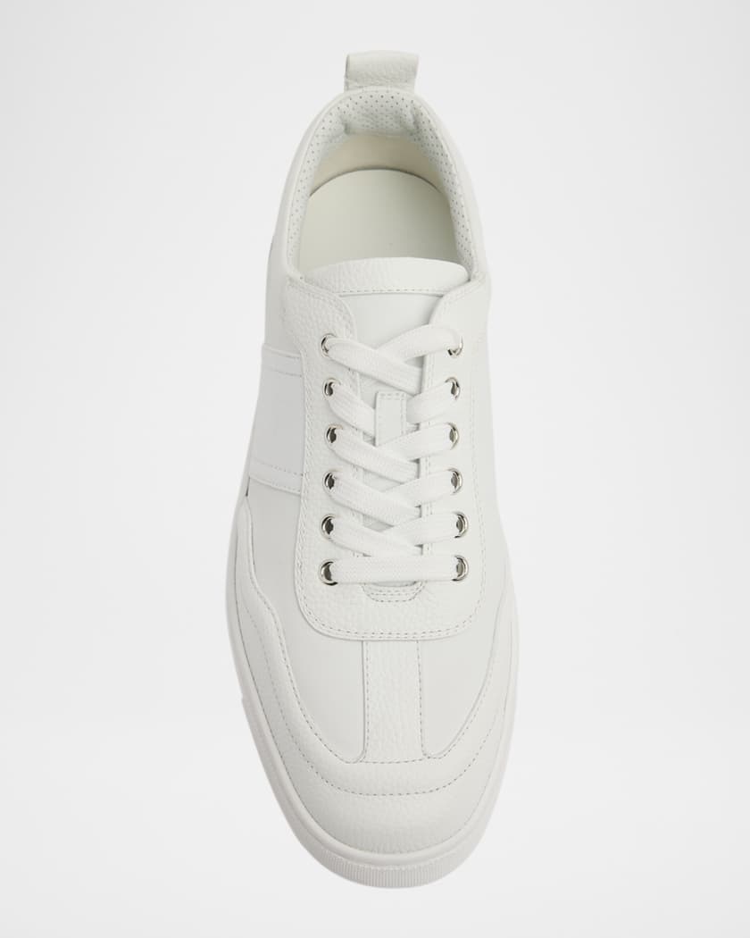 Men's Retero Grained Leather Low-Top Sneakers 