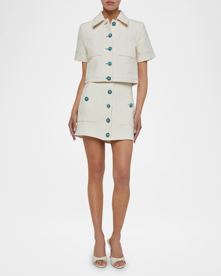 Truman Floral Embossed Mini Skirt