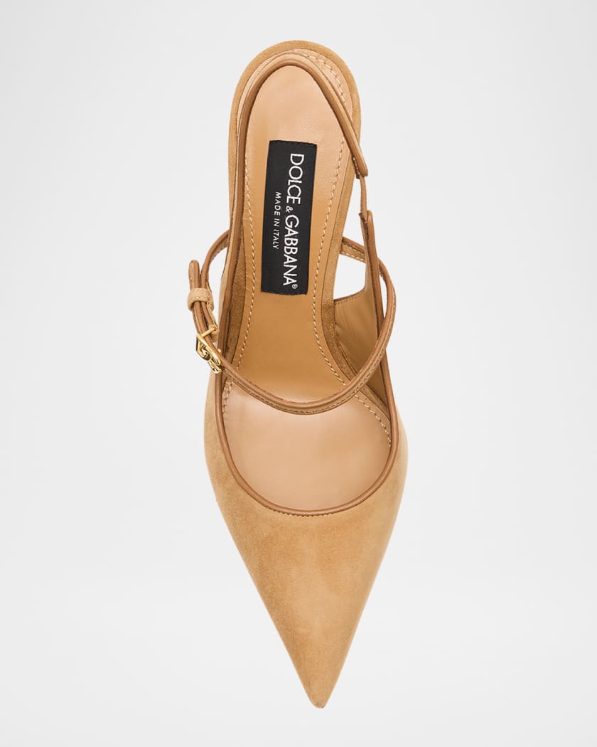 サンダル・ミュール Dolce&Gabbana DG LOGO SATIN SLINGBACK Satin slingbacks in Black for Women | Dolce&Gabbana® US