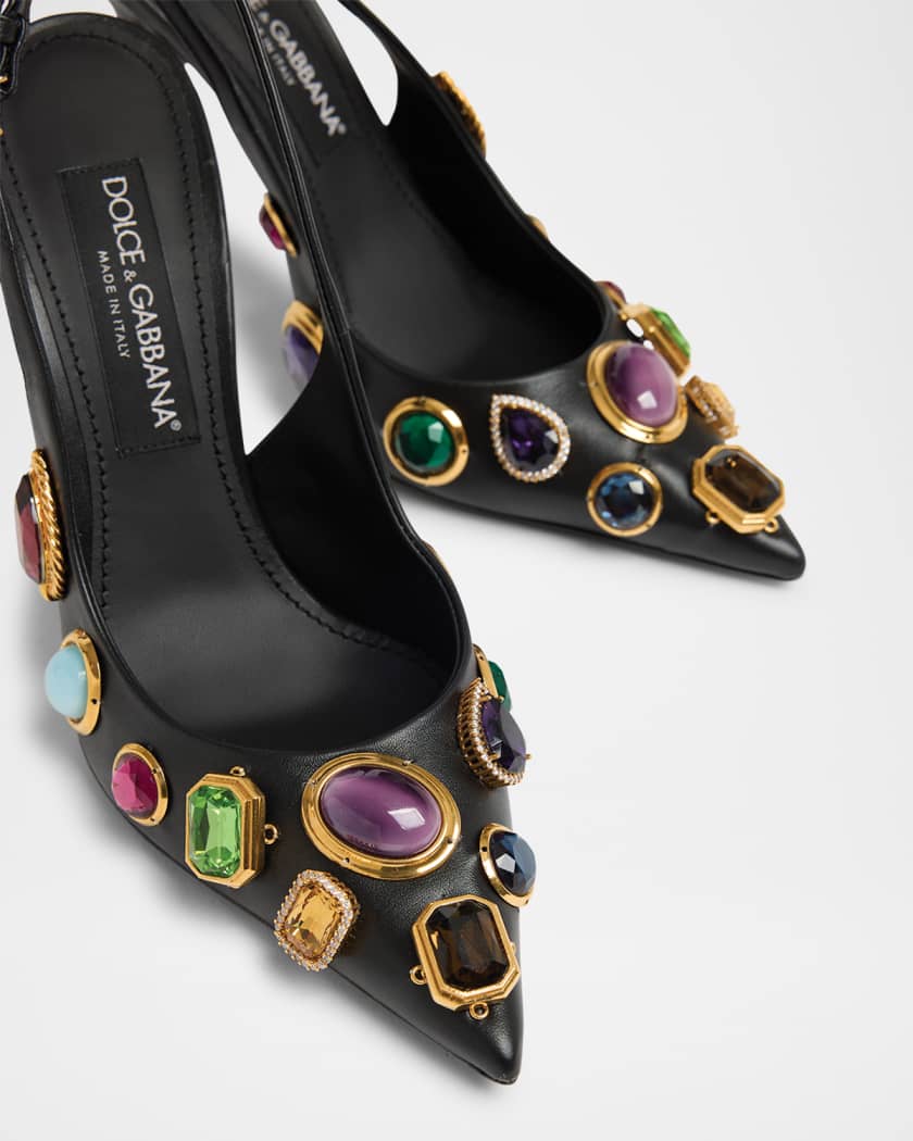 【関税込み】dolce & gabbana JACKIE NEW' SLINGBACK Jackie DG 40 patent leather slingback pumps in black - Dolce