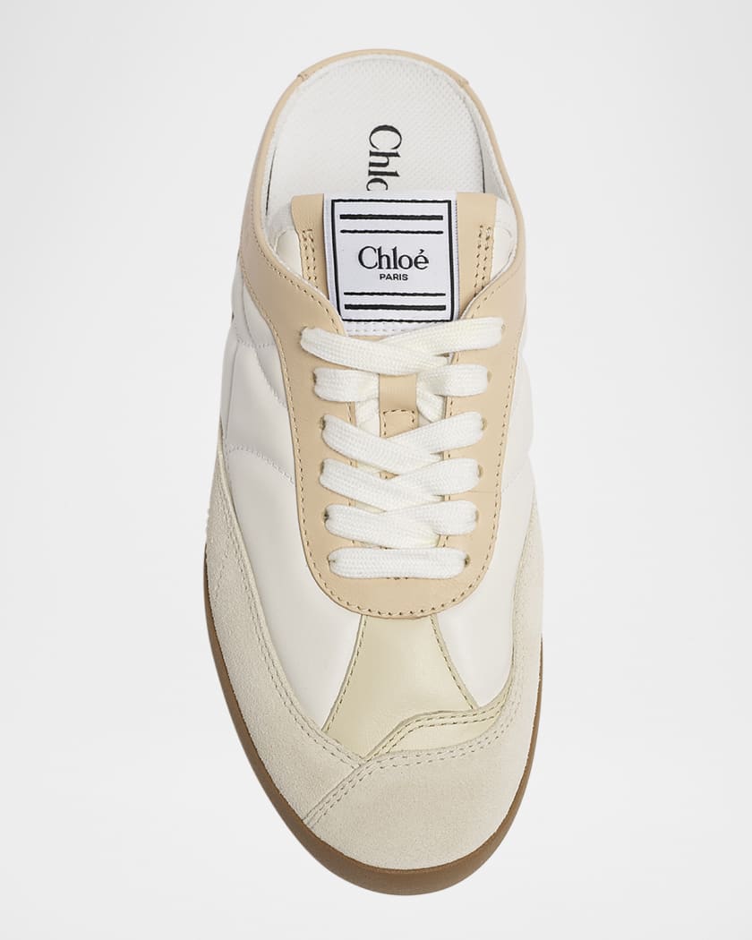 スニーカー CHLOE CHLOE KICK SMOOTH LEATHER AND SUEDE SNEAKERS Chloe Kick Smooth Leather and Suede Sneaker Mules | Neiman