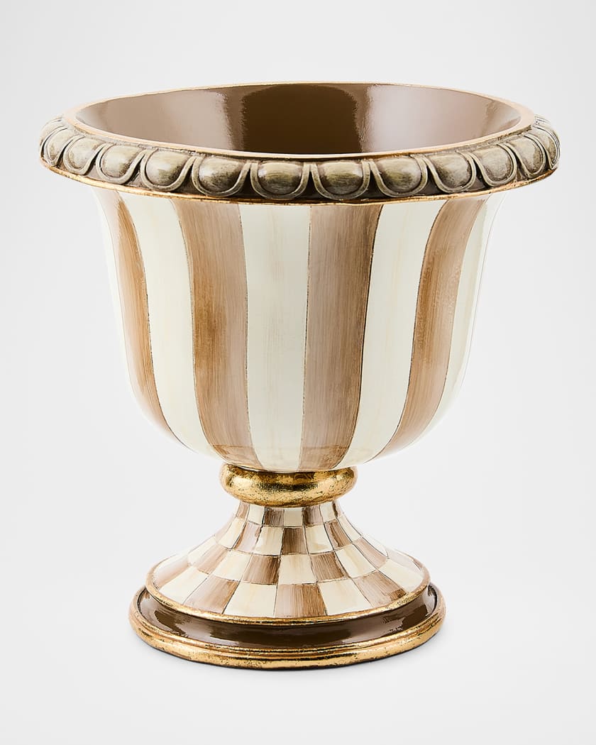 ゆうぎりのお品☆John Chamberlain Choices MacKenzie-Childs Mocha Stripe Tabletop Urn | Neiman Marcus