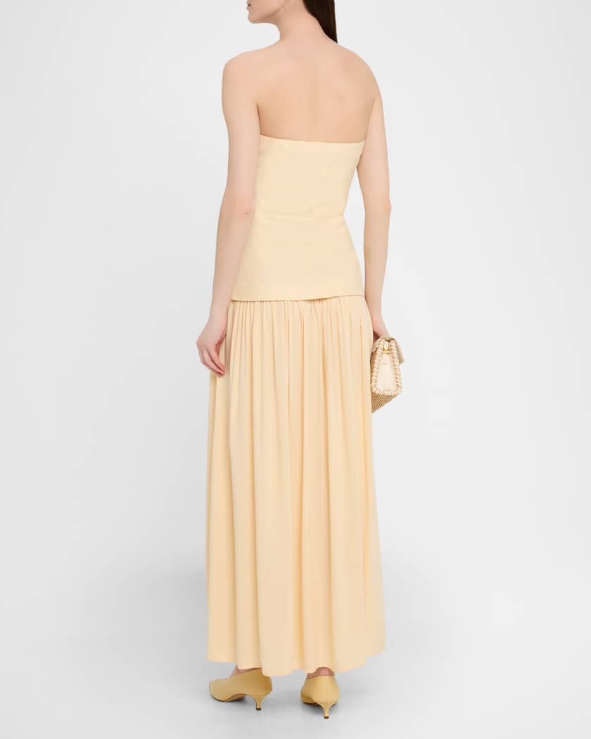 Hedy Strapless Drop-Waist Maxi Dress