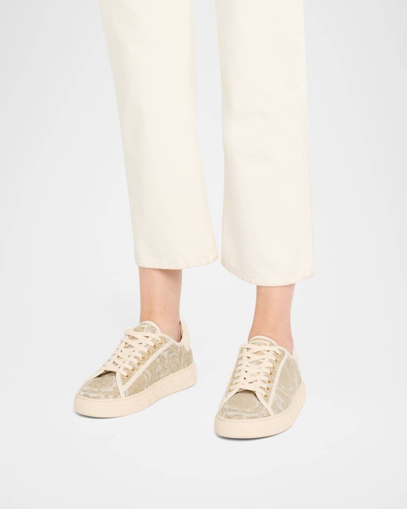 La Greca Embroidered Low-Top Sneakers