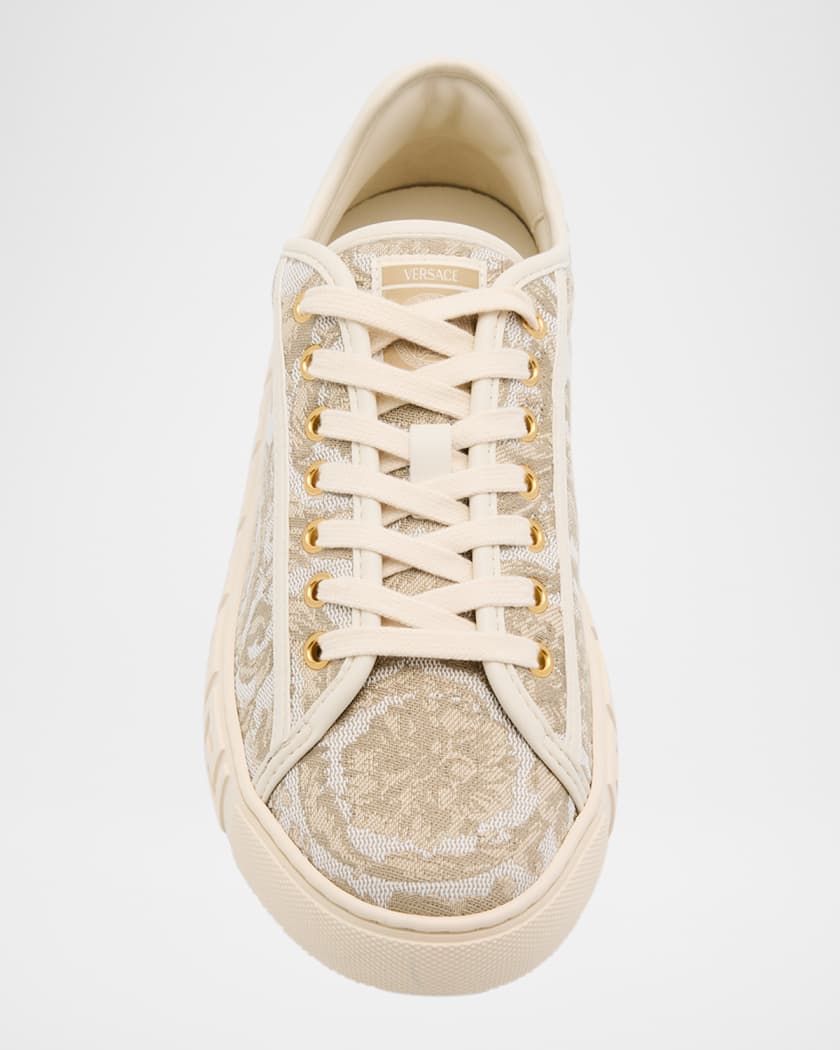 La Greca Embroidered Low-Top Sneakers