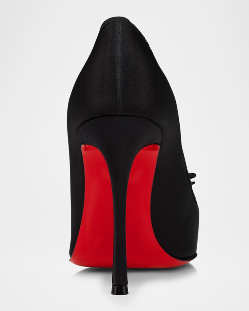 Cassia Satin Red-Sole Ballerina Pumps