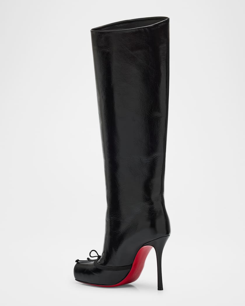 Cassia Nodo Botta Leather Red Sole Knee Boots