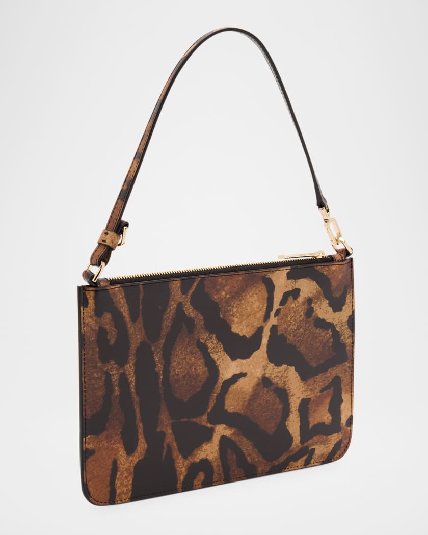 ルブタン Christian Louboutin Christian Louboutin Loubi54 Flat Pouch Bag in Bengal-Print Leather