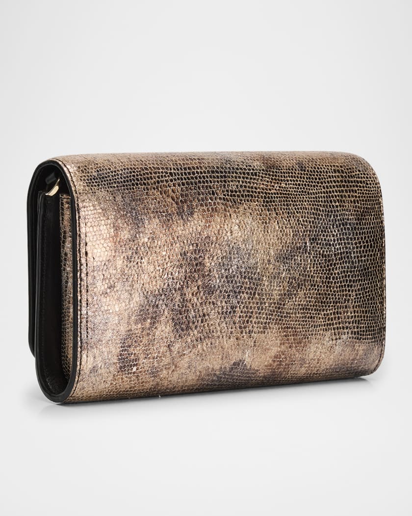 Christian Louboutin Loubi54 Embossed Metallic Leather Wallet