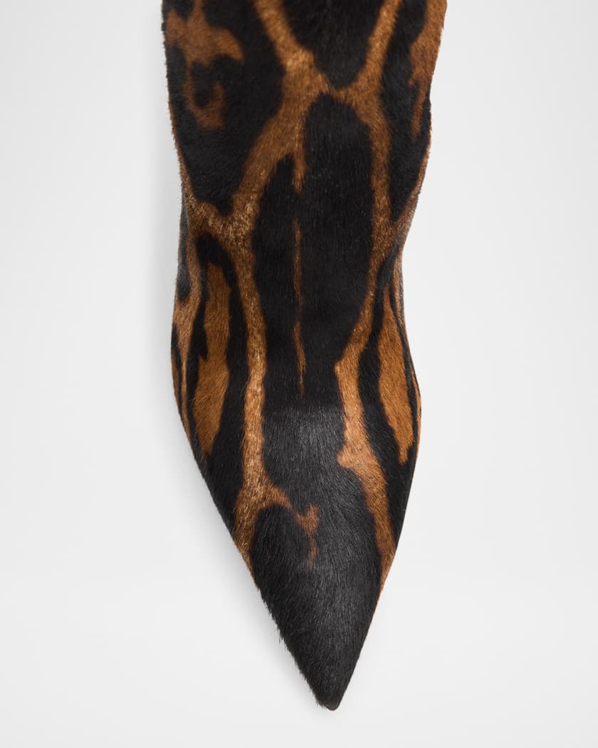 Miss Z Botta Cheetah Calf Hair Knee-High Stiletto Boots