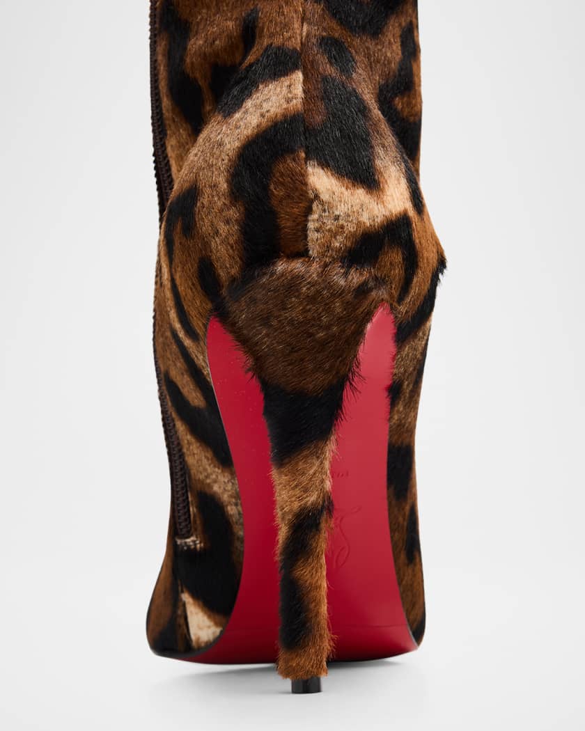 Miss Z Botta Cheetah Calf Hair Knee-High Stiletto Boots