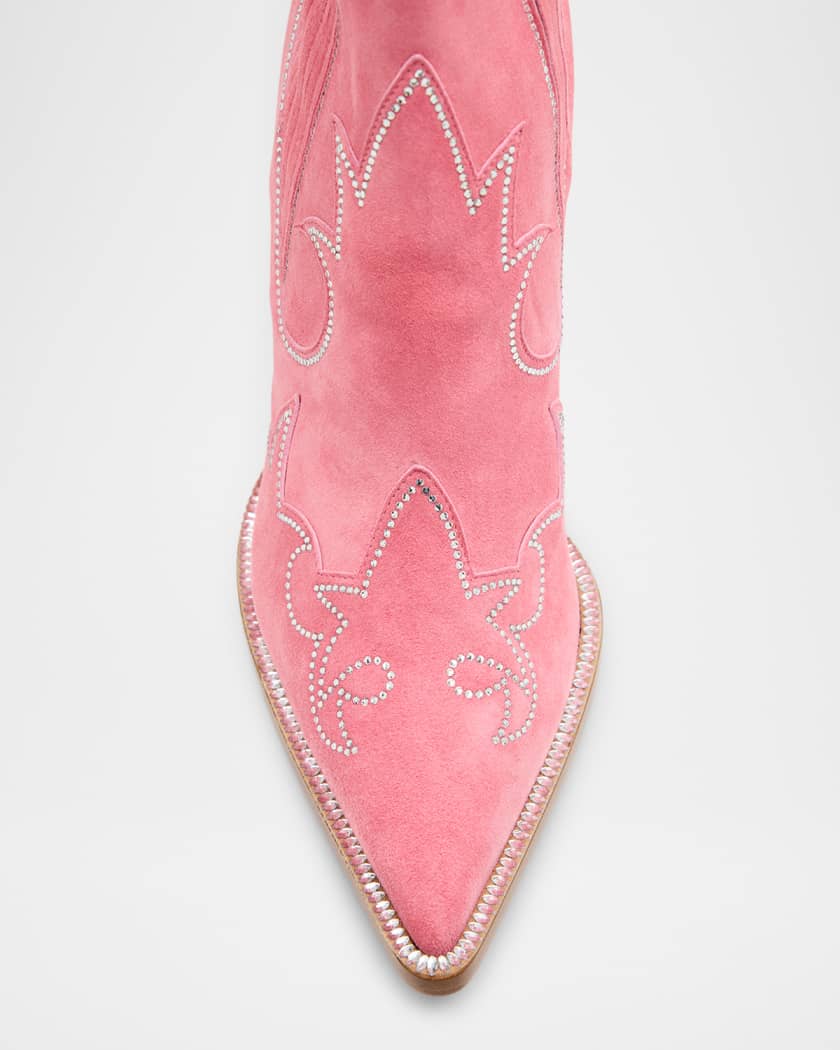 Santigag Strass Suede Red Sole Western Booties 