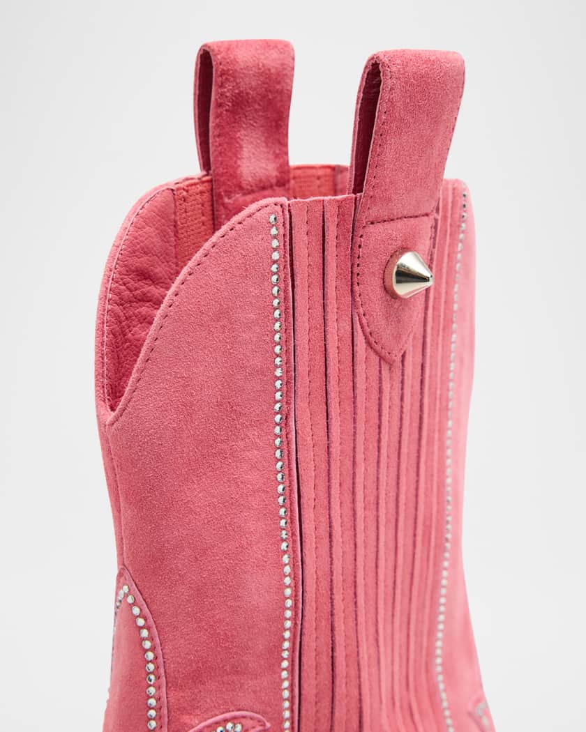Santigag Strass Suede Red Sole Western Booties 