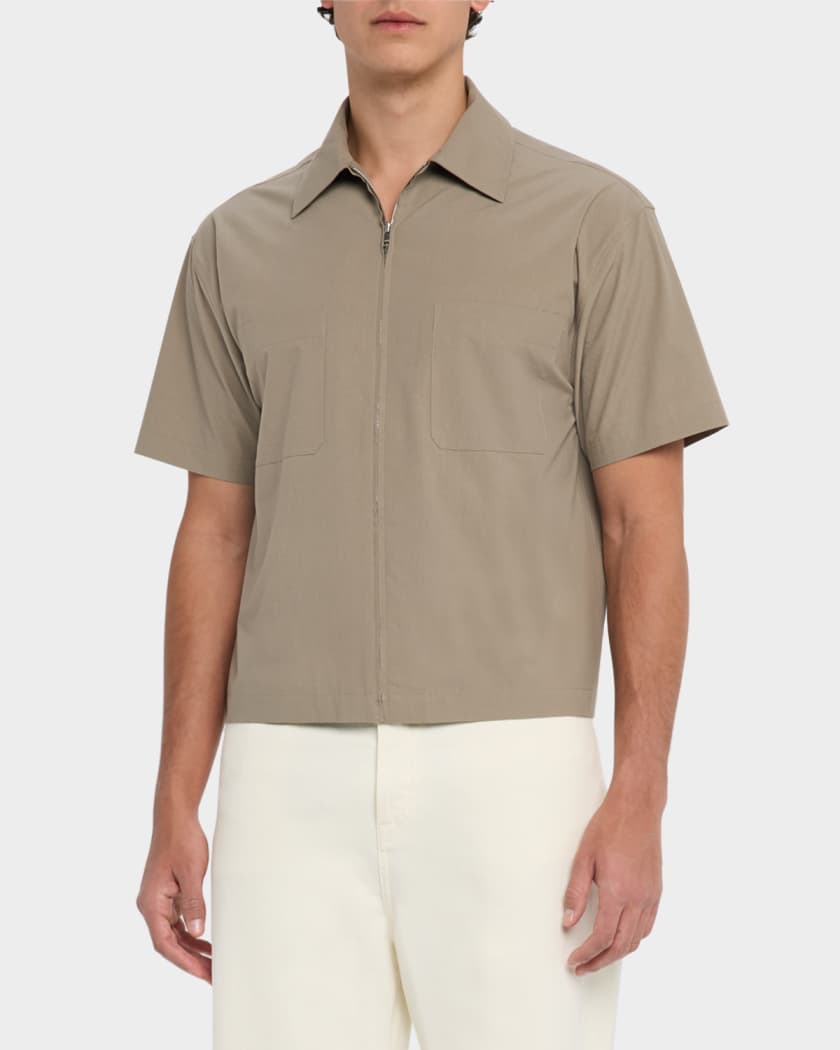 Men's Light Poplin Zip Shirt