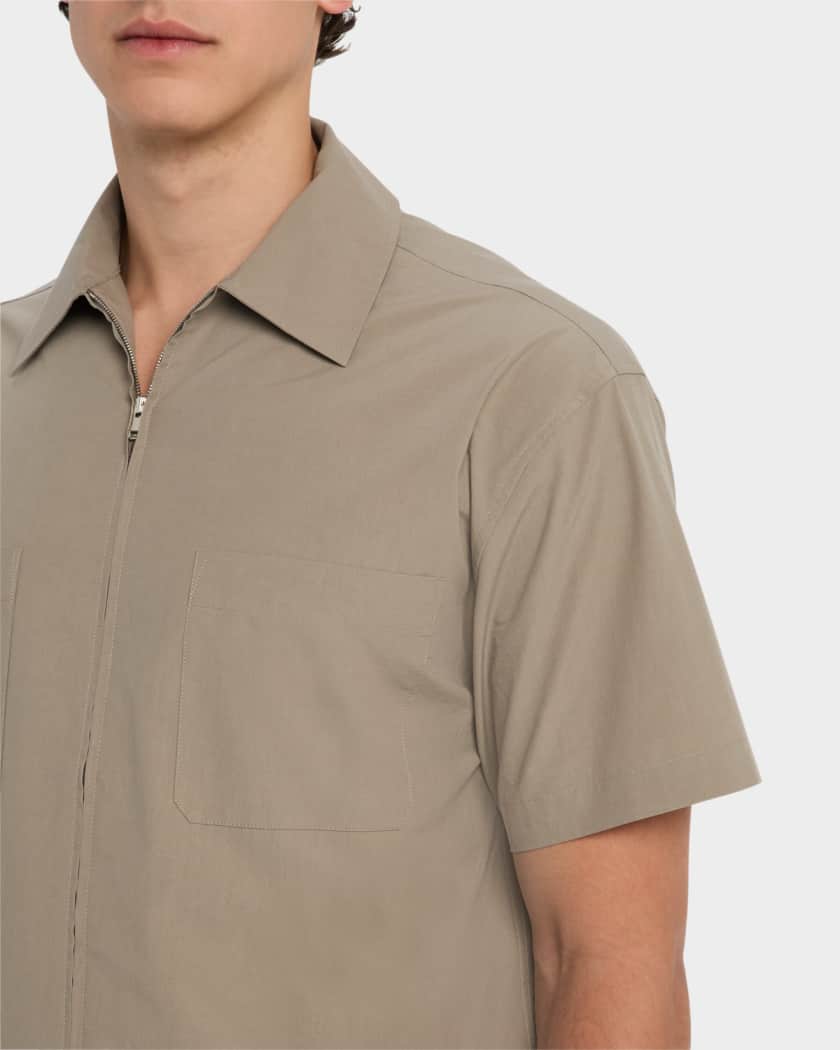 Men's Light Poplin Zip Shirt