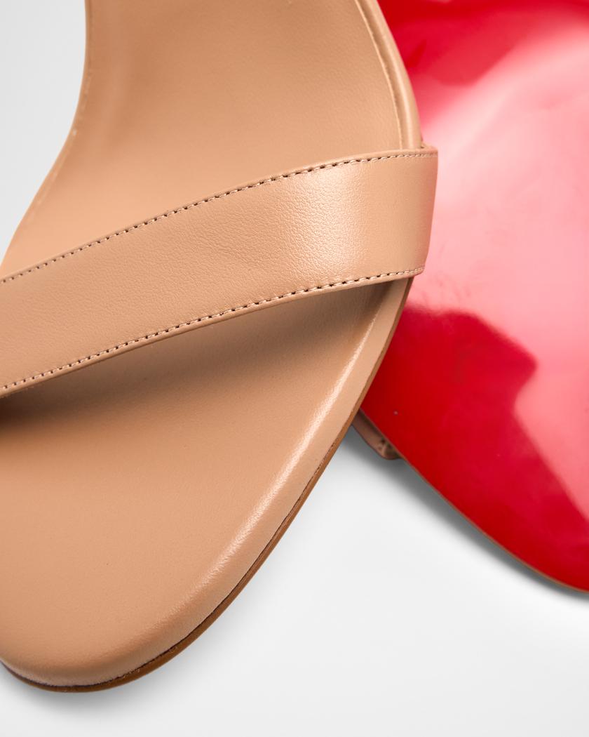 Christian Louboutin 100mm Miss Z Leather Sandals | Neiman Marcus