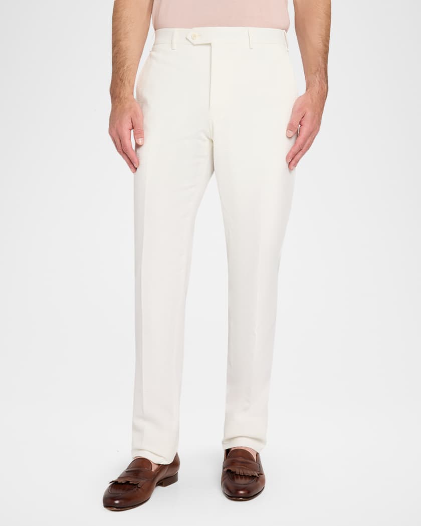 Zanella Men's Slim-Fit Seersucker Pants | Neiman Marcus