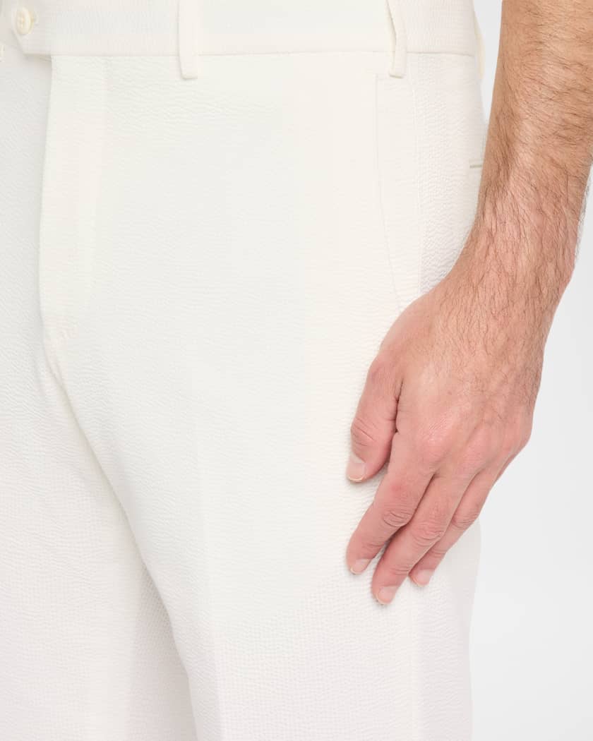 Zanella Men's Slim-Fit Seersucker Pants | Neiman Marcus