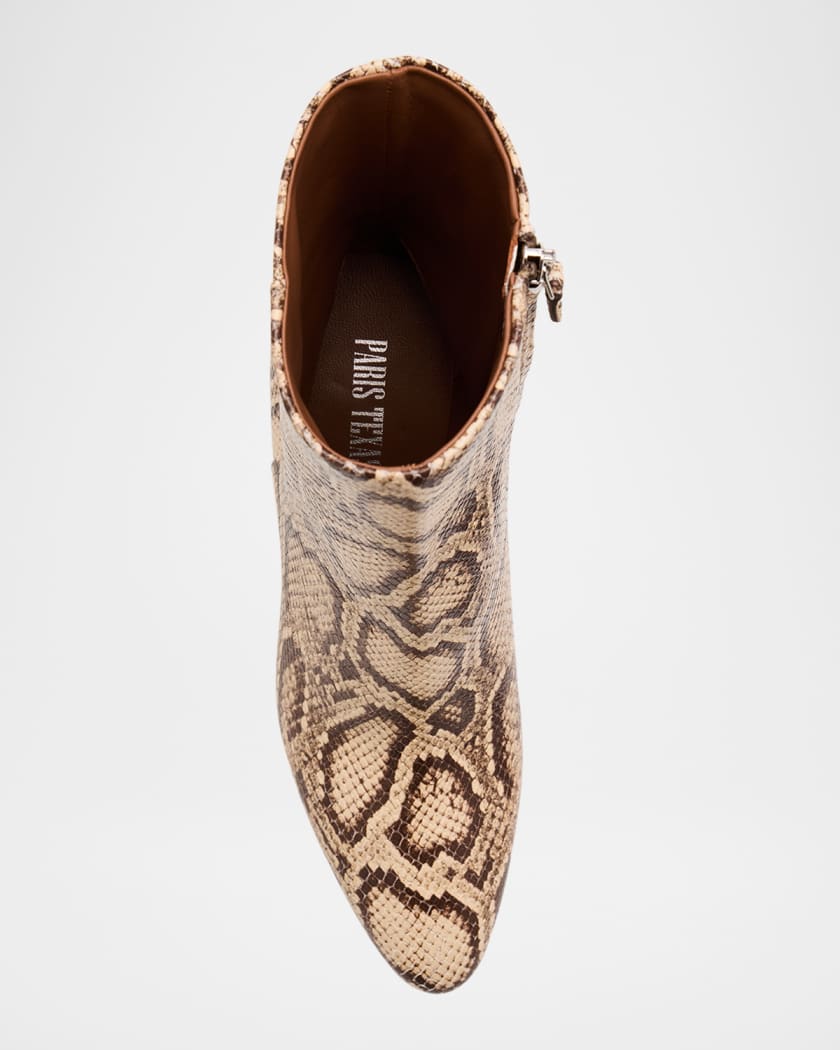 Paris Texas Lavinia Snake-Embossed Leather Ankle Boots