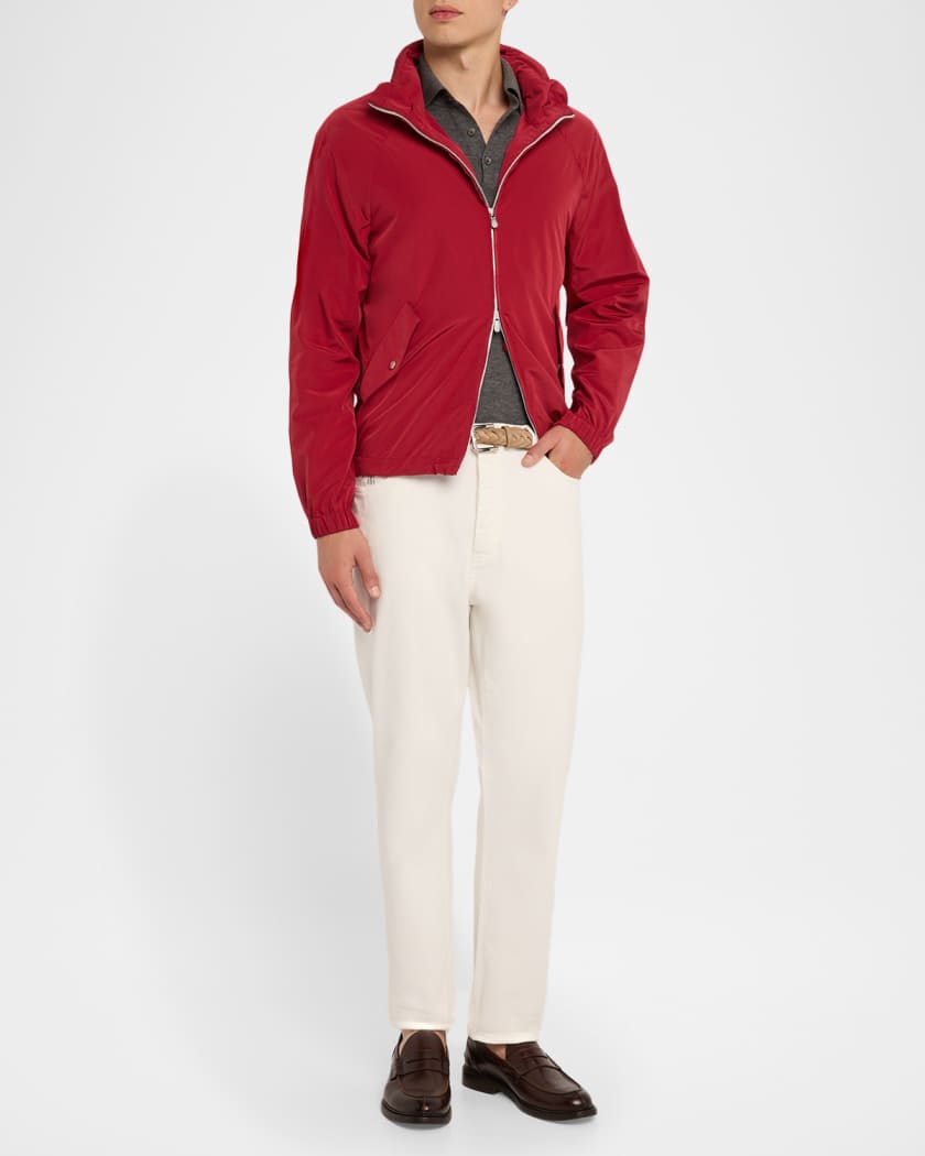 ジャケット BRUNELLO CUCINELLI HOODED CANVAS WATERPROOF JACKET Brunello Cucinelli Men's Water-Resistant Jacket | Neiman Marcus