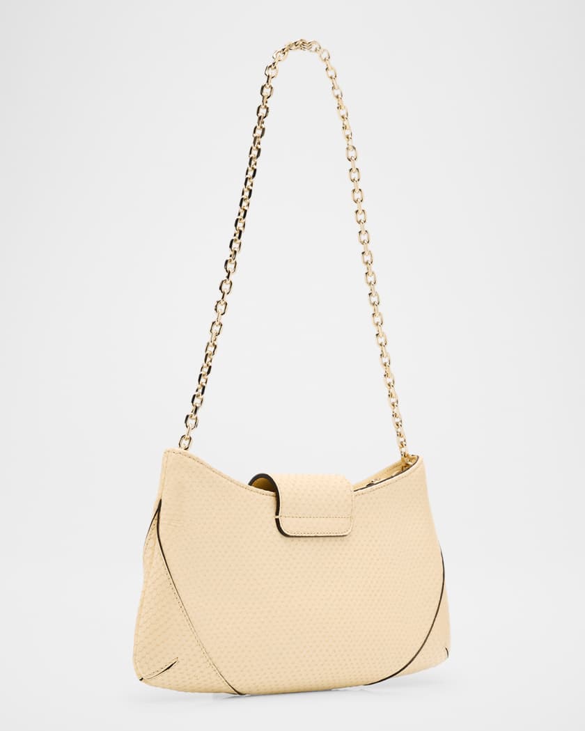 Bar Slim Snake-Embossed Leather Shoulder Bag