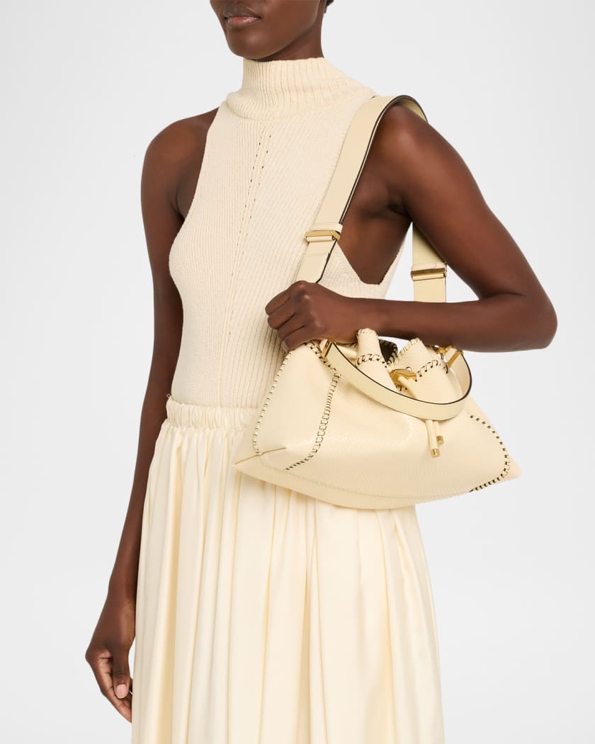 Bon Bon Drawstring Printed Leather Bucket Bag