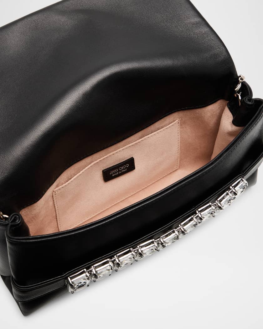Kya Crystal-Embellished Leather Clutch Bag